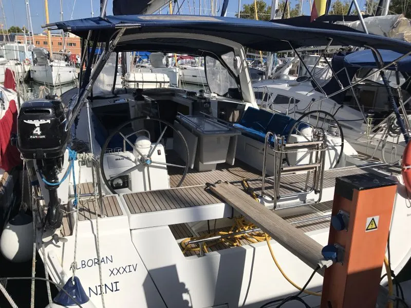 Exterior view of Alboran XXXIV Nini (Majorca), a Beneteau Oceanis 45 sailboat at es Jonquet, Spain