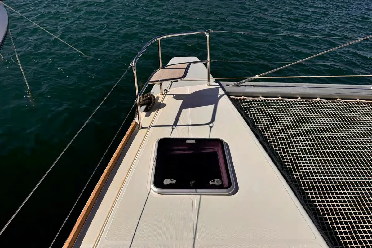 Deck of MADININA, a Lagoon 52F catamaran at Lavreotiki Municipal Unit, Greece