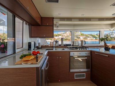 Galley of MADININA, a Lagoon 52F catamaran at Lavreotiki Municipal Unit, Greece