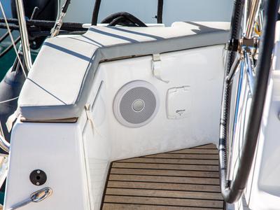 Deck of Psi Octantis, a Jeanneau Sun Odyssey 410 sailboat at Preveza, Greece