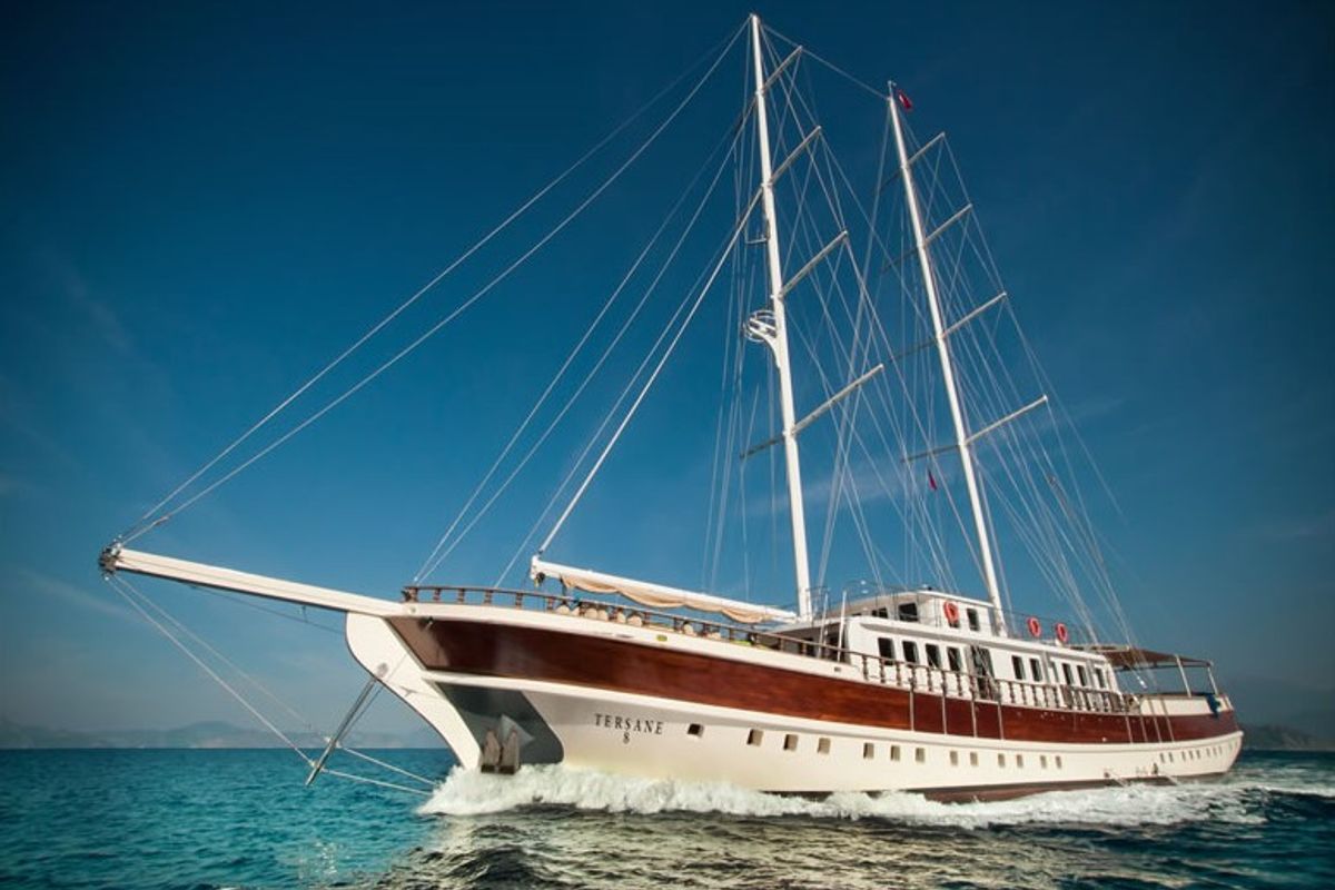 Exterior view of Tersane 8, a Gulet Gulet gulet at Fethiye, Turkey