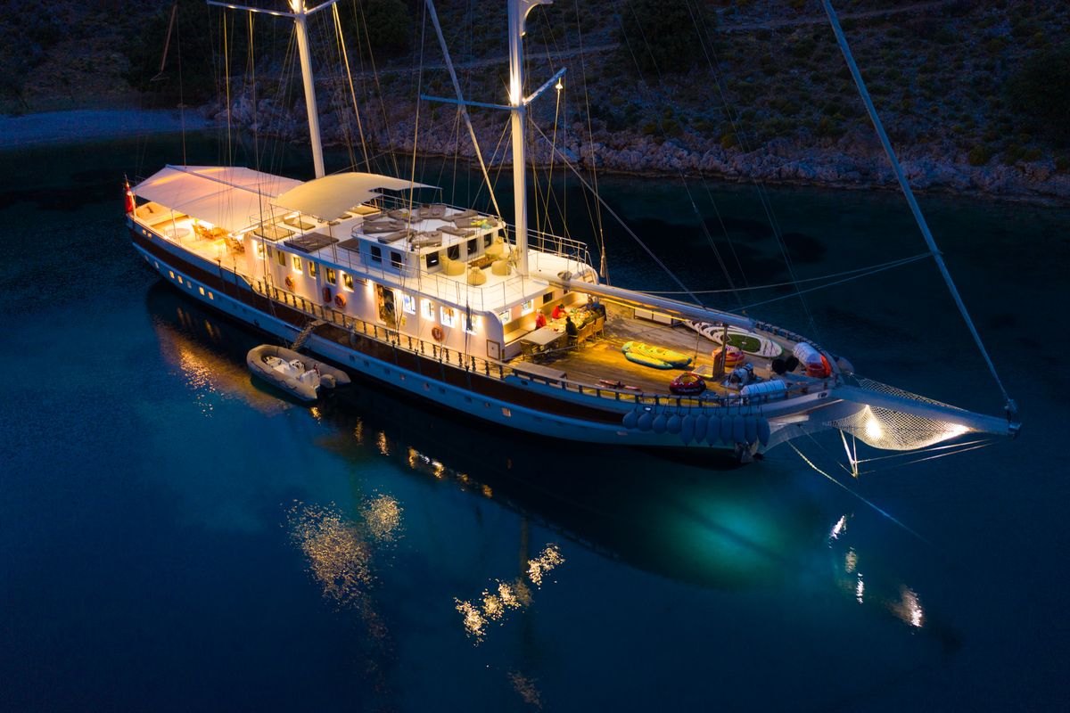 Exterior view of Tersane 8, a Gulet Gulet gulet at Fethiye, Turkey