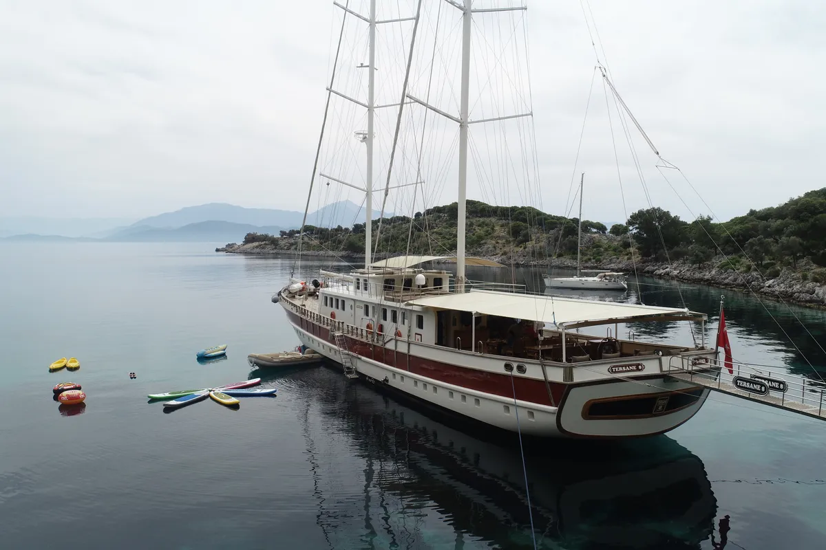 Exterior view of Tersane 8, a Gulet Gulet gulet at Fethiye, Turkey