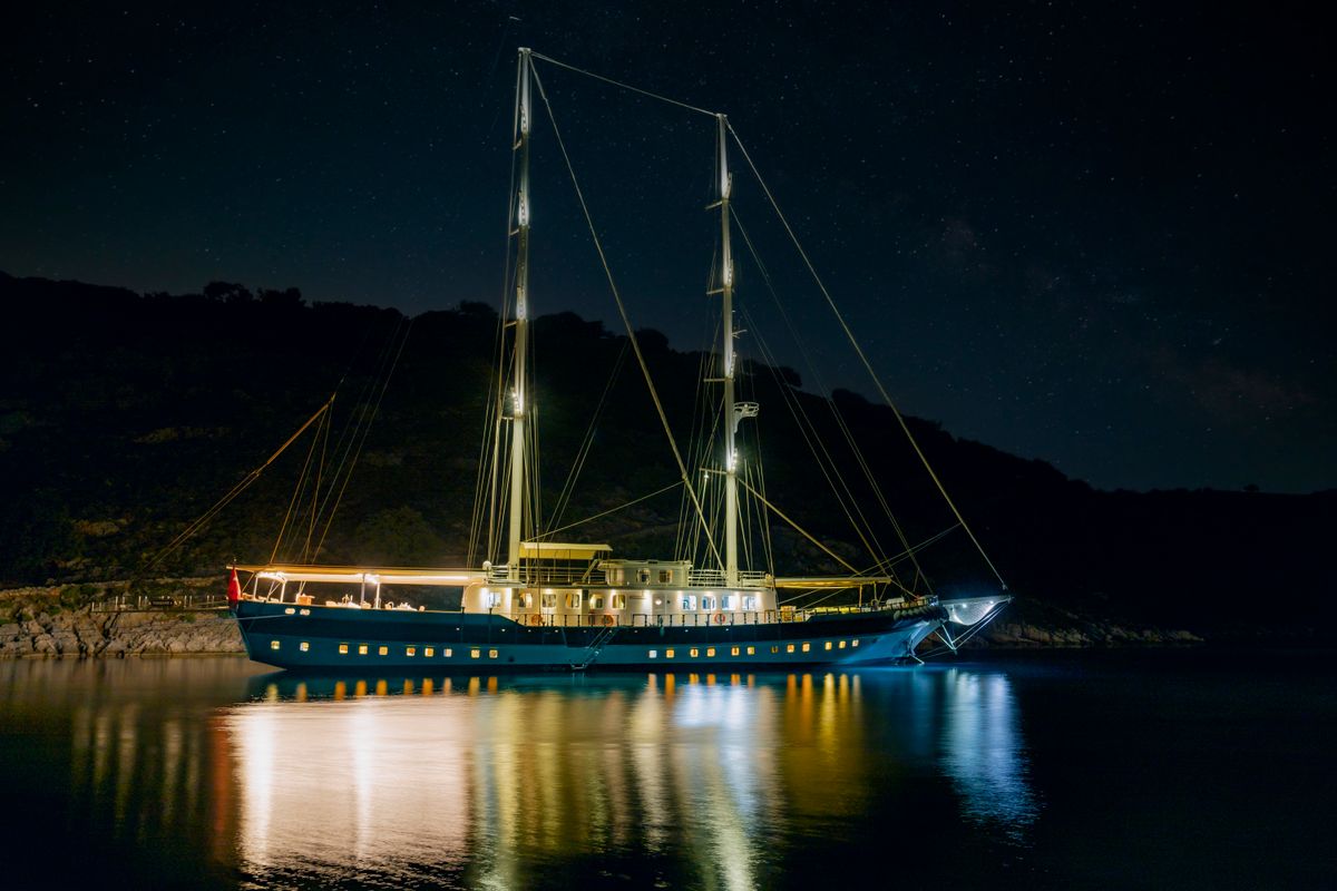 Exterior view of Tersane 8, a Gulet Gulet gulet at Fethiye, Turkey