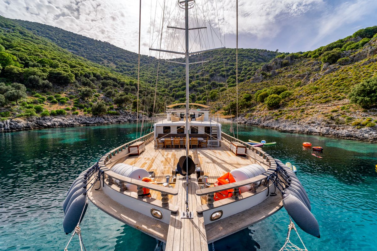 Exterior view of Tersane 8, a Gulet Gulet gulet at Fethiye, Turkey