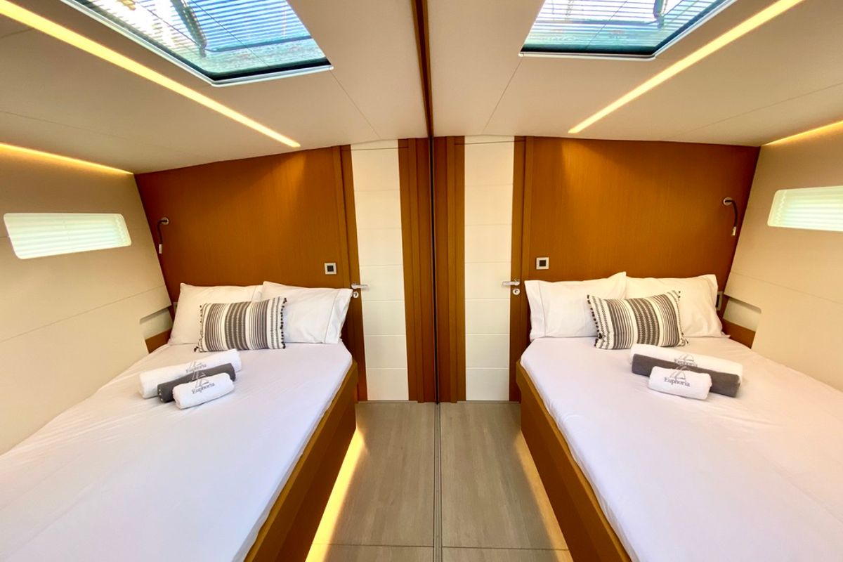 Cabin on Euphoria, a Jeanneau 60 sailboat at Municipal Unit of Nea Peramos, Greece