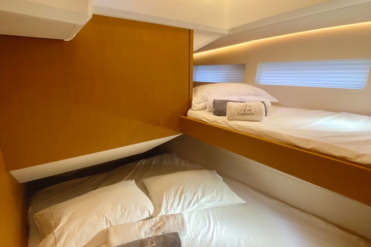 Cabin on Euphoria, a Jeanneau 60 sailboat at Municipal Unit of Nea Peramos, Greece