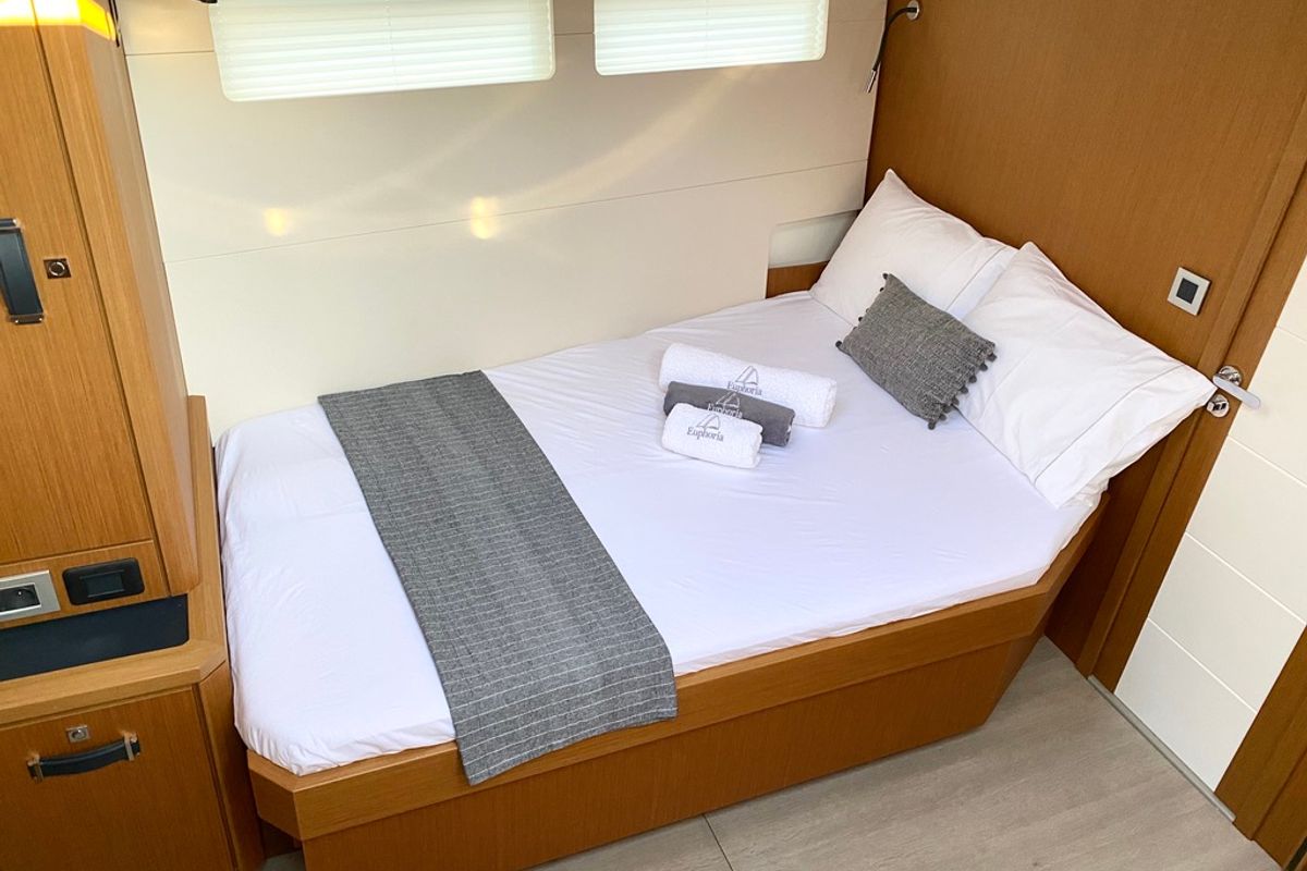 Cabin on Euphoria, a Jeanneau 60 sailboat at Municipal Unit of Nea Peramos, Greece