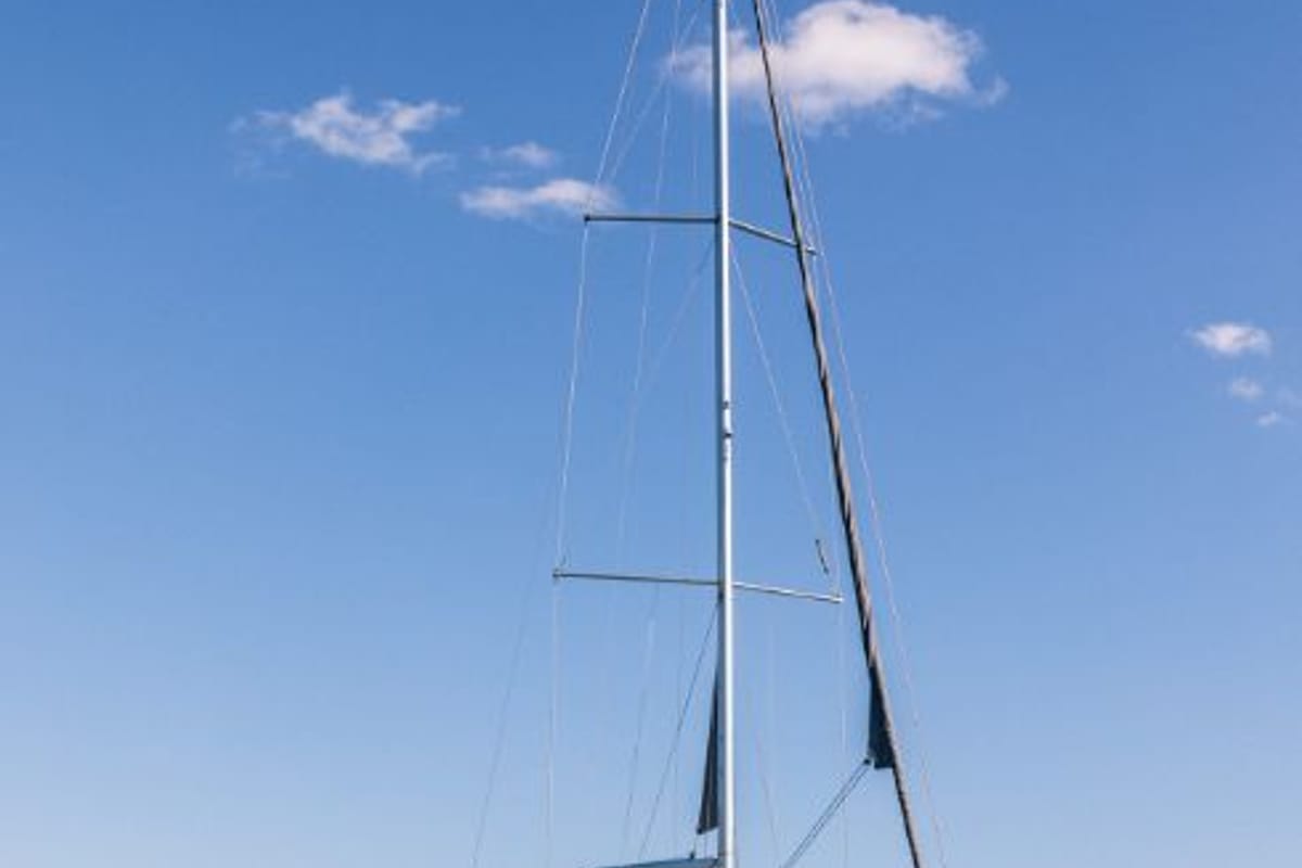 Exterior view of Euphoria, a Jeanneau 60 sailboat at Municipal Unit of Nea Peramos, Greece
