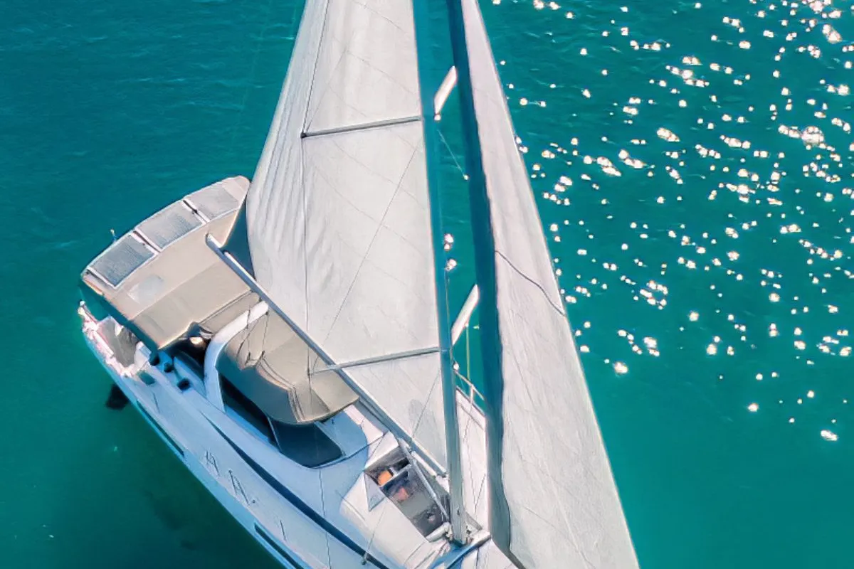 Exterior view of Euphoria, a Jeanneau 60 sailboat at Municipal Unit of Nea Peramos, Greece