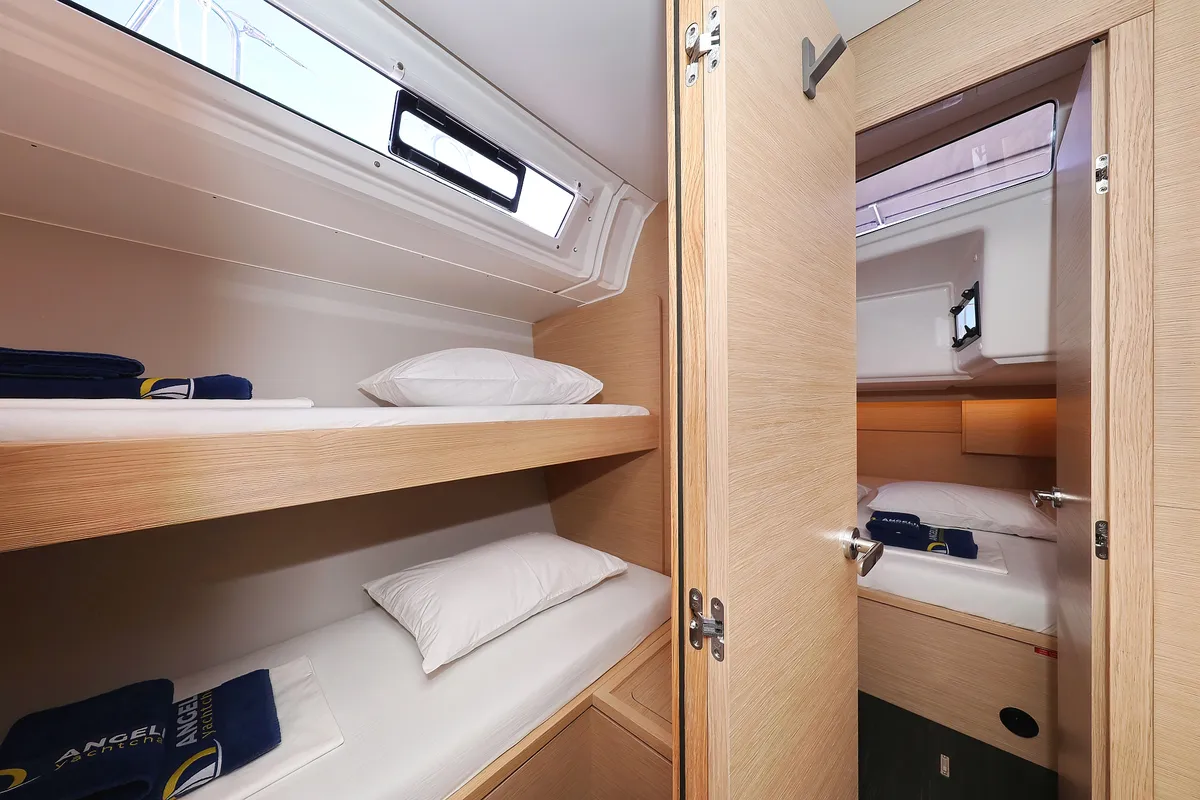 Cabin on Blue Wave, a Dufour 470 sailboat at Primošten, Croatia