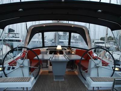 Cockpit of Alma, a Beneteau Oceanis 41.1 sailboat at Municipal Unit of Ellomenos, Greece