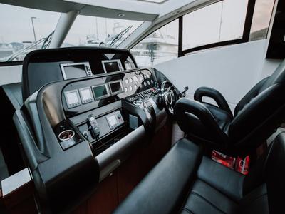 Cockpit of Marita, a Sunseeker 64 yacht at Seget Donji, Croatia