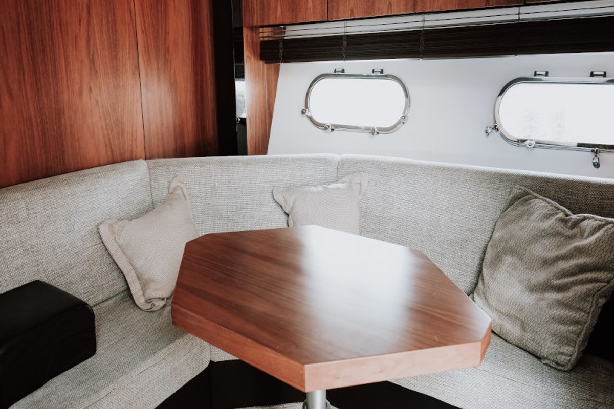Salon of Marita, a Sunseeker 64 yacht at Seget Donji, Croatia