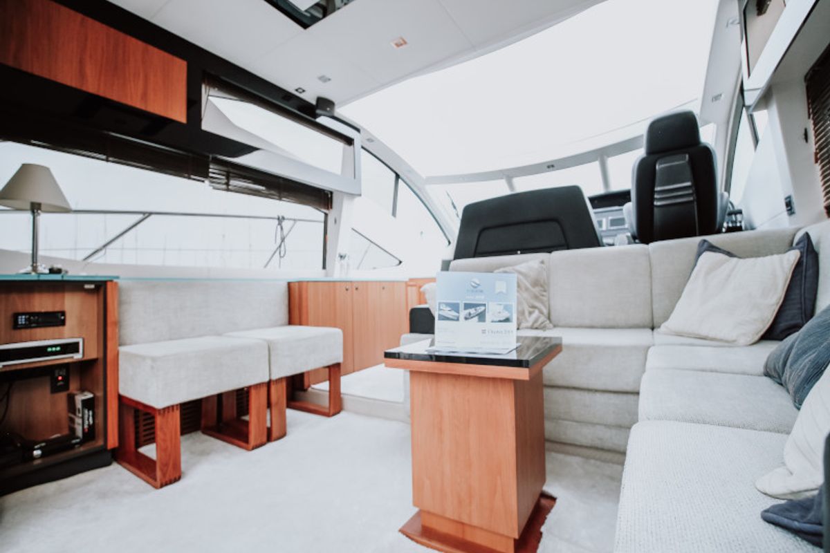 Salon of Marita, a Sunseeker 64 yacht at Seget Donji, Croatia