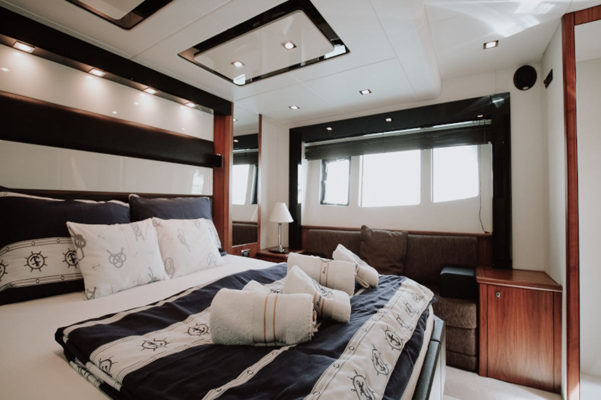 Cabin on Marita, a Sunseeker 64 yacht at Seget Donji, Croatia