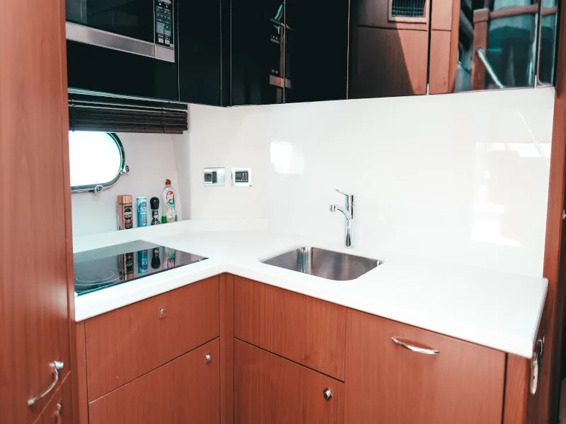 Galley of Marita, a Sunseeker 64 yacht at Seget Donji, Croatia