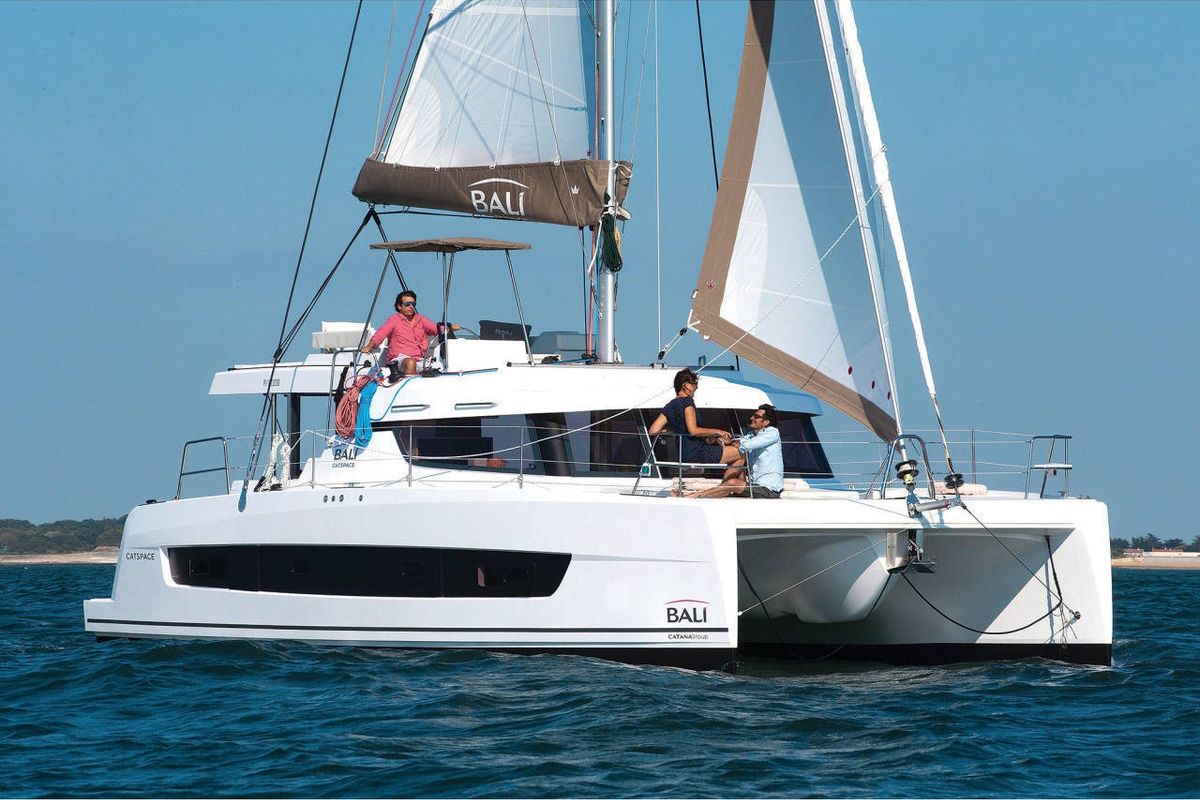 Exterior view of Wiseas, a Bali Catspace catamaran at Volos Municipality, Greece