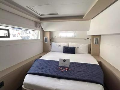 Cabin on Westerlund II, a Lagoon 46 catamaran at Salerno, Italy