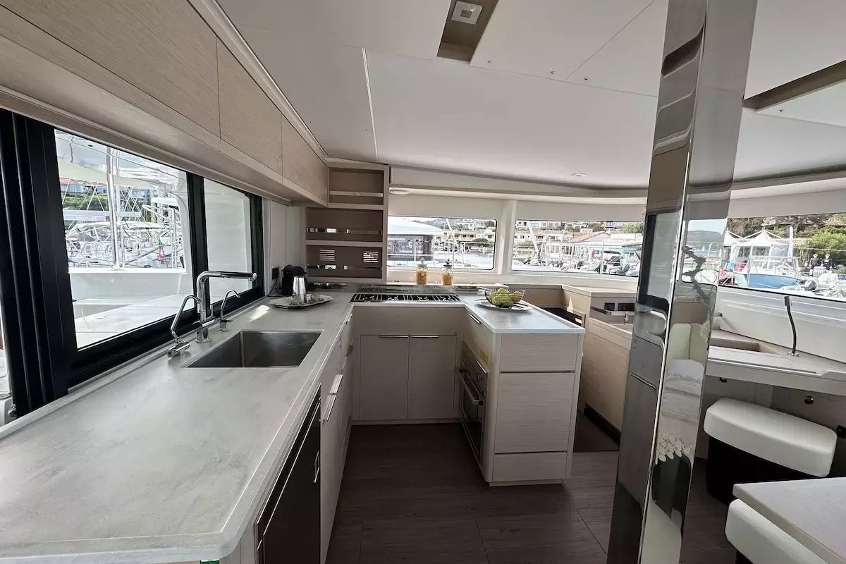 Galley of Westerlund II, a Lagoon 46 catamaran at Salerno, Italy