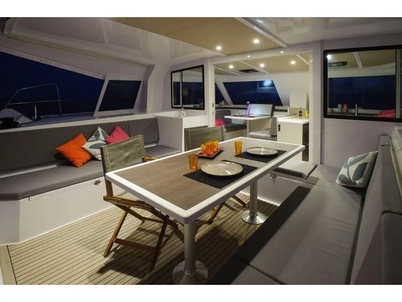 Salon of ORION, a Nautitech 40 Open catamaran at Grad Pula, Croatia