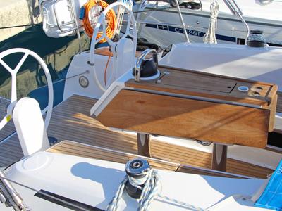Cockpit of Lilith, a Bavaria Cruiser 34 sailboat at Split, Croatia