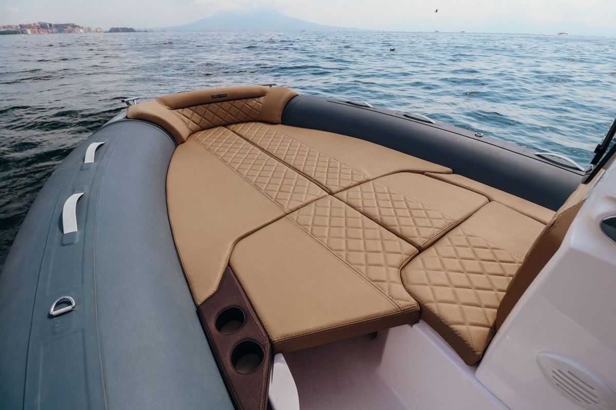 Deck of Salpa, a Salpa Soleil 18 motorboat at Grad Vodice, Croatia