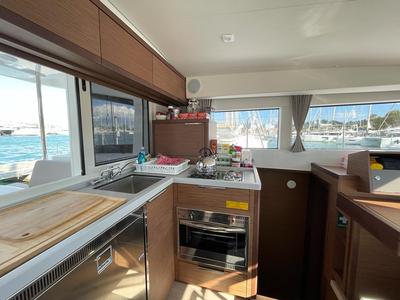 Galley of Fratelli, a Lagoon 40 catamaran at Kontokali, Greece