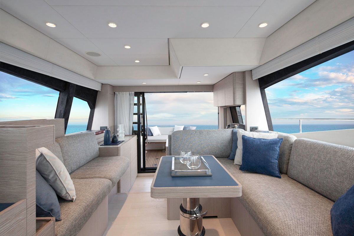 Salon of Alabdulla, a Ferretti Yachts 500 yacht at Općina Sukošan, Croatia