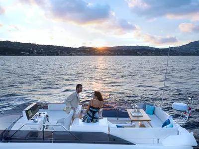 Deck of Alabdulla, a Ferretti Yachts 500 yacht at Općina Sukošan, Croatia