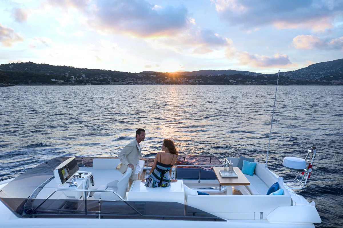 Deck of Alabdulla, a Ferretti Yachts 500 yacht at Općina Sukošan, Croatia