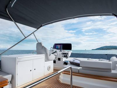 Cockpit of Alabdulla, a Ferretti Yachts 500 yacht at Općina Sukošan, Croatia