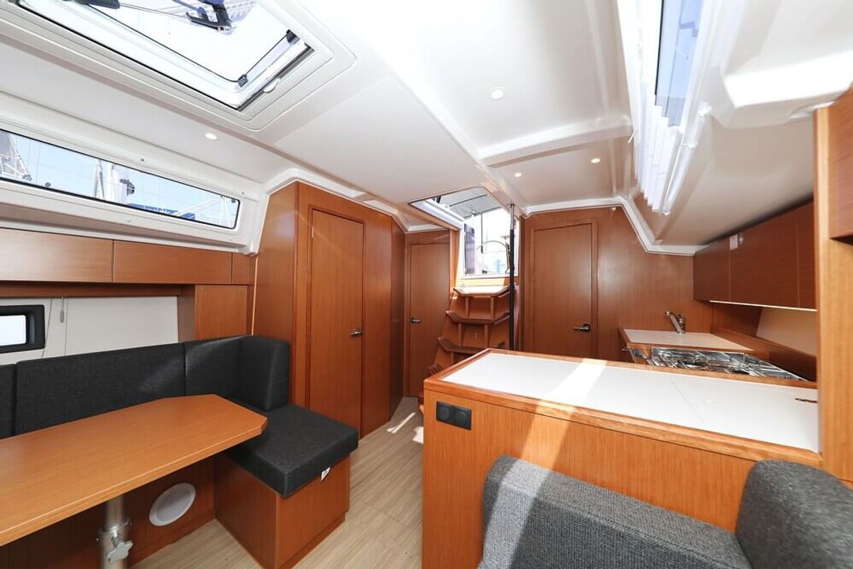 Salon of Blue Note, a Bavaria C38 sailboat at Grad Biograd na Moru, Croatia