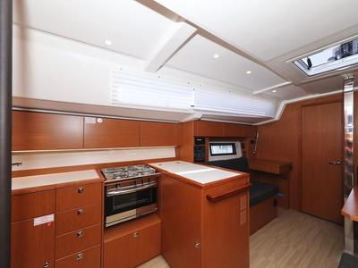 Galley of Blue Note, a Bavaria C38 sailboat at Grad Biograd na Moru, Croatia