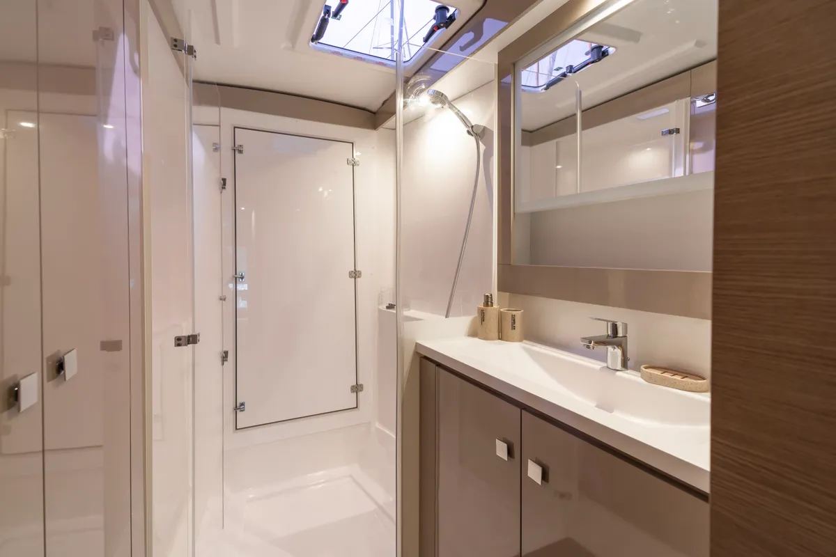 Head on Carpe Vitam, a Fountaine Pajot Isla 40 catamaran at Lavreotiki Municipal Unit, Greece