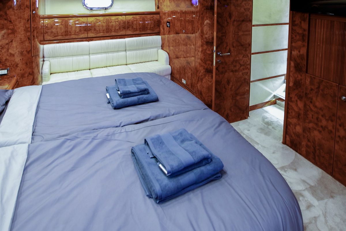 Cabin on Ma Bella, a Monte Fino 70 yacht at Castellammare di Stabia, Italy