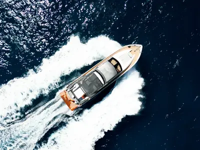 Exterior view of Ma Bella, a Monte Fino 70 yacht at Castellammare di Stabia, Italy