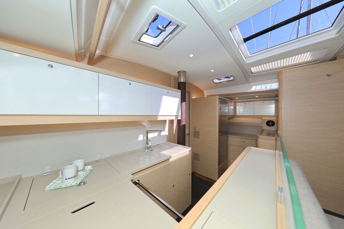 Galley of Blue Therapy, a Dufour 530 sailboat at Grad Biograd na Moru, Croatia