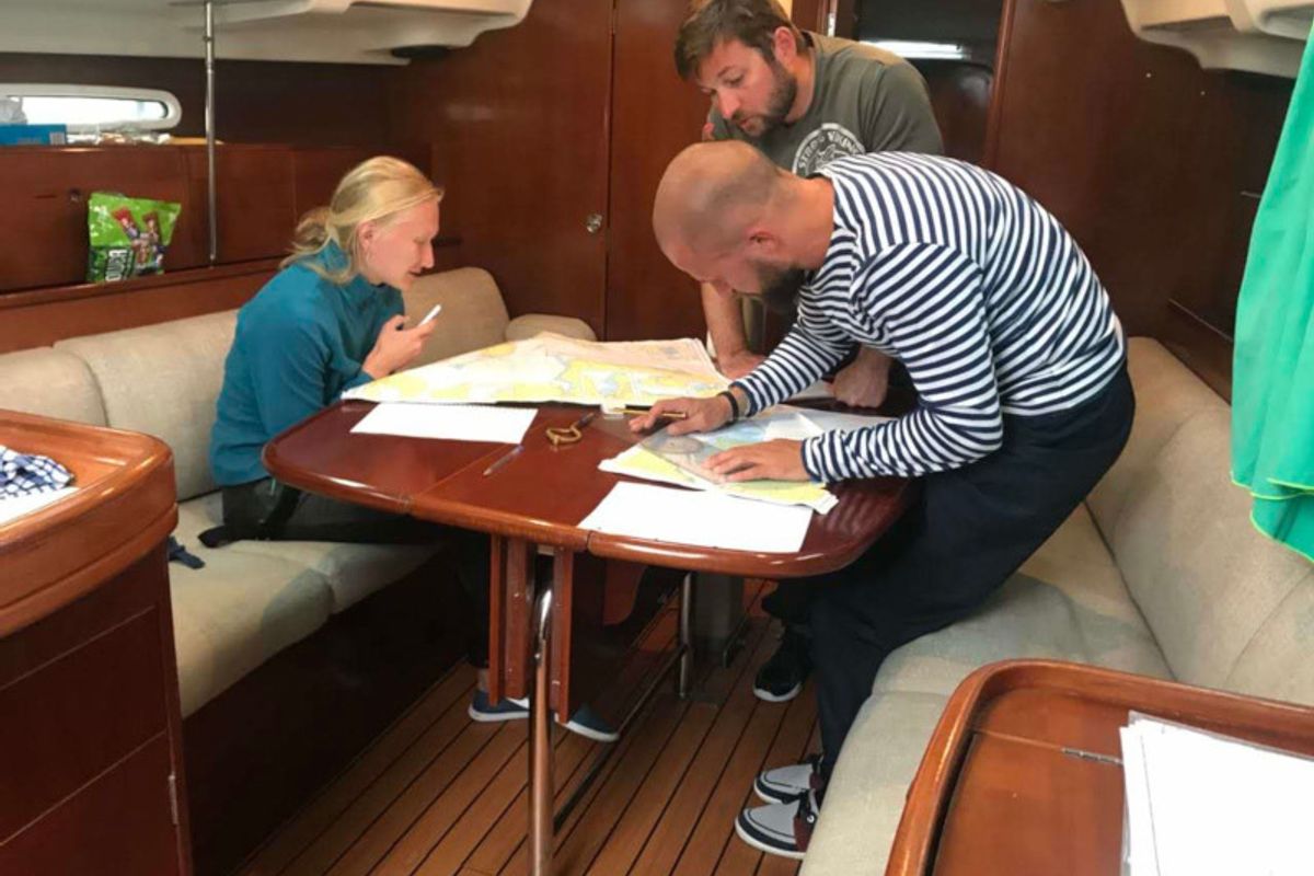 Salon of Grote Beer, a Beneteau First 36.7 sailboat at Yerseke, Netherlands