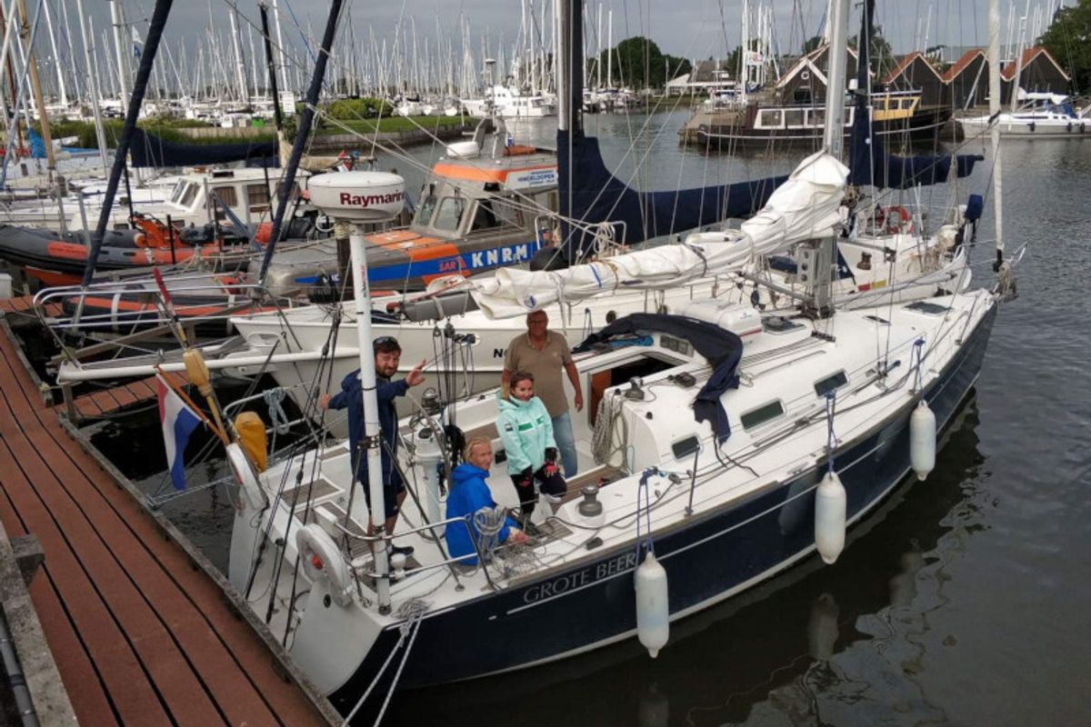 Exterior view of Grote Beer, a Beneteau First 36.7 sailboat at Yerseke, Netherlands