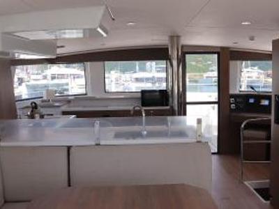Salon of Still Wandering, a Bali 4.6 catamaran at Road Town, British Virgin Islands