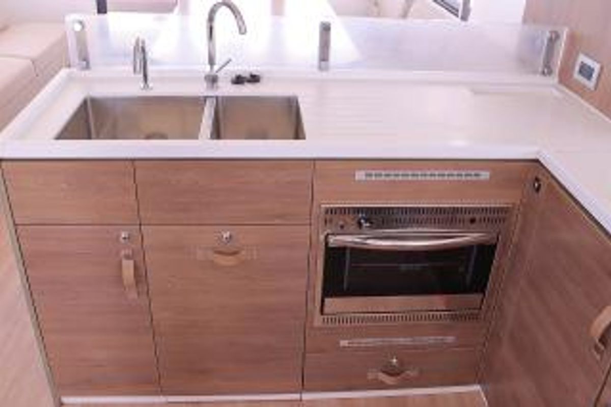 Galley of Still Wandering, a Bali 4.6 catamaran at Road Town, British Virgin Islands