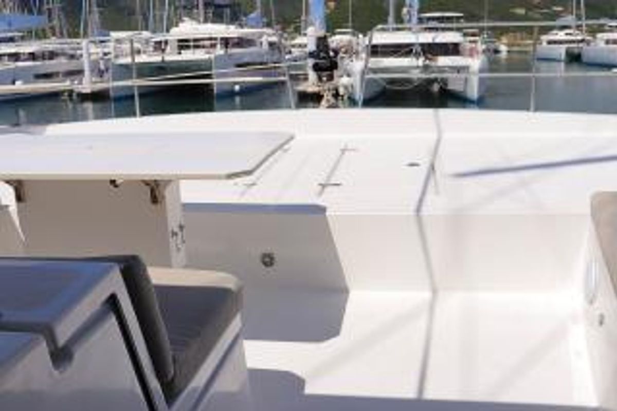 Deck of Still Wandering, a Bali 4.6 catamaran at Road Town, British Virgin Islands