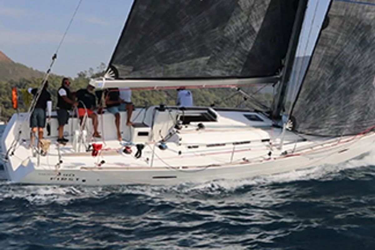 Exterior view of Imagine, a Beneteau First 40 sailboat at Marmaris, Turkey