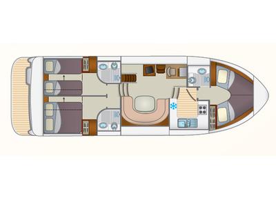 Floor plan of E600-10, a Pénichette Europa E.600 motorboat at Chioggia, Italy