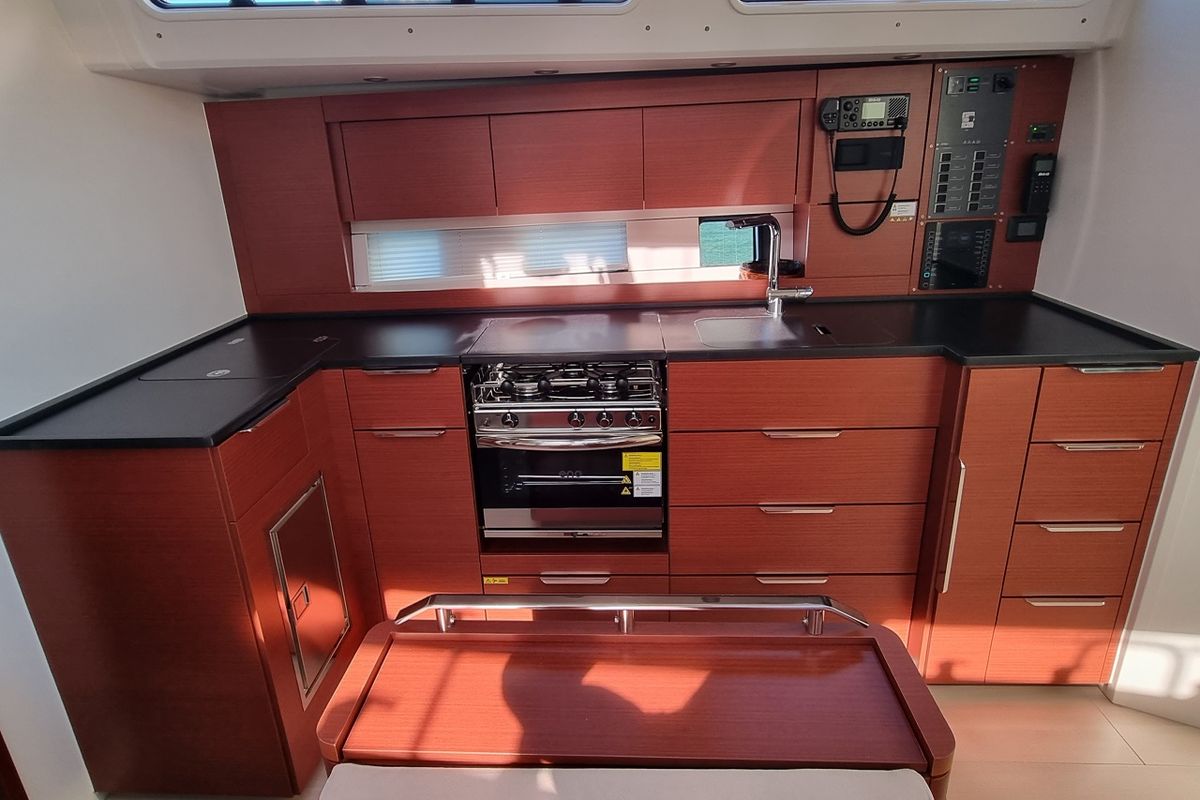 Galley of Fibi, a Hanse Yachts Hanse 460 sailboat at Grad Pula, Croatia