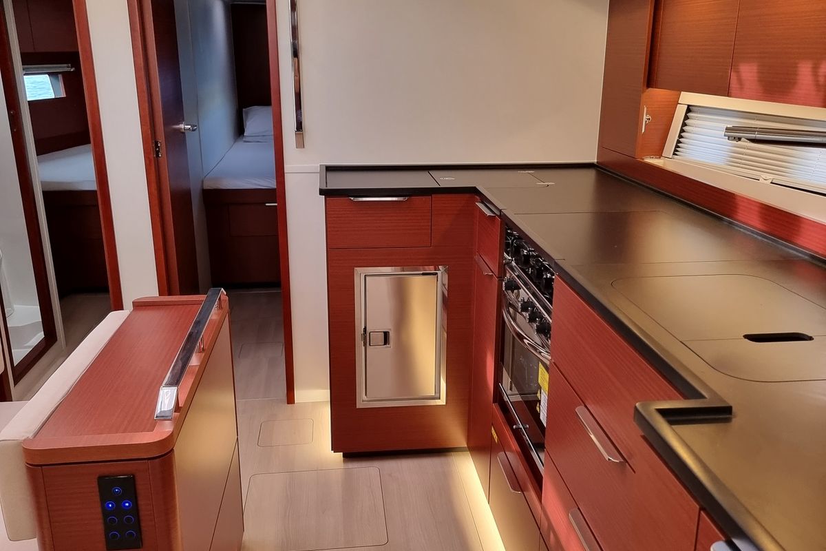 Galley of Fibi, a Hanse Yachts Hanse 460 sailboat at Grad Pula, Croatia