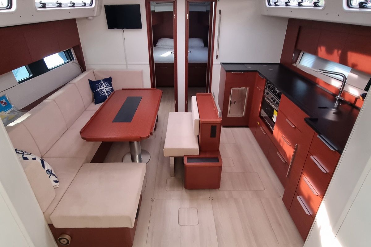 Salon of Fibi, a Hanse Yachts Hanse 460 sailboat at Grad Pula, Croatia