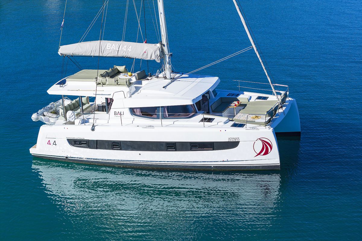 Exterior view of Voyager, a Bali 4.4 catamaran at Seget Donji, Croatia