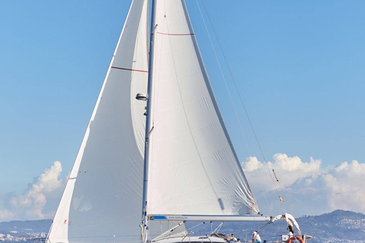Exterior view of Sailway Ocho, a Elan Impression 45 sailboat at Vigo, Spain